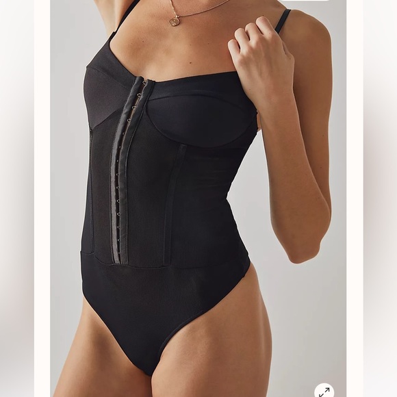 NWOT Free People Night Rhythm Corset Bodysuit - Picture 2 of 3